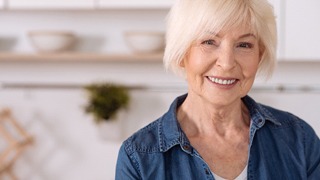 attractive older woman smiling