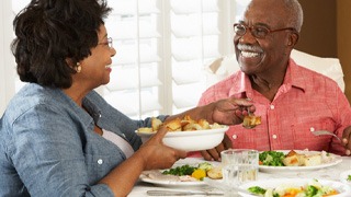 couple eating healthy food