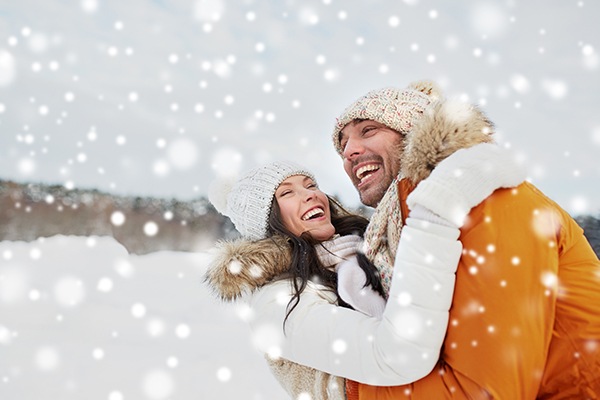 couple smiling outdoors