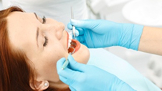 Relaxed woman during dental treatment