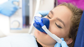The Colony Sedation Dentist relaxed lady receiving procedure