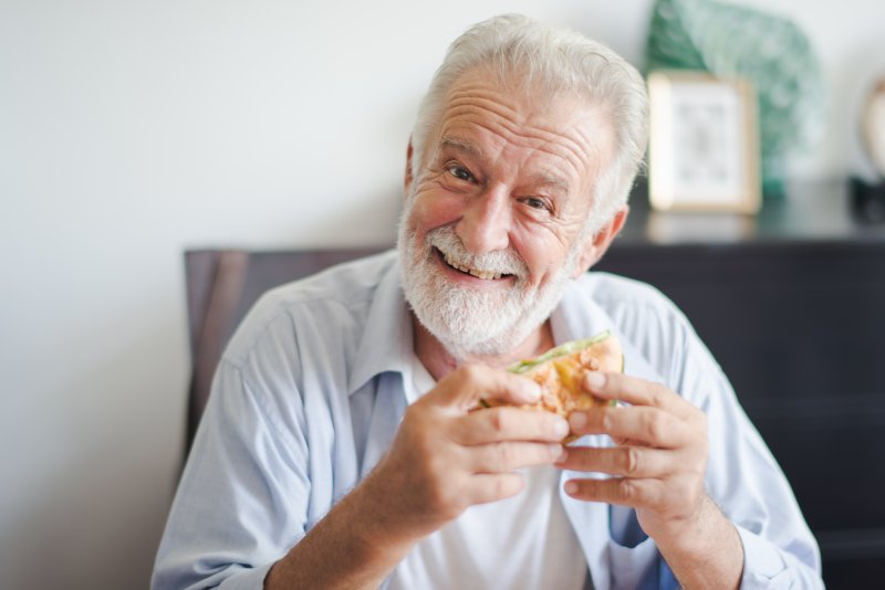 Man eating a sandwich