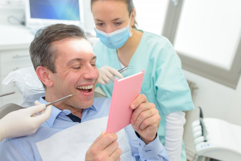 patient during dental crown procedure