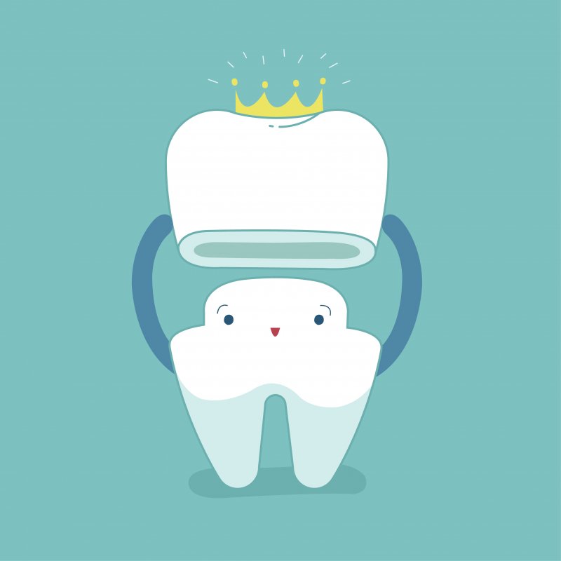 Tiny tooth holding dental crown