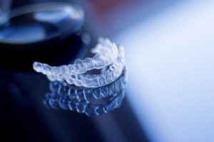 clear aligners laying on a table