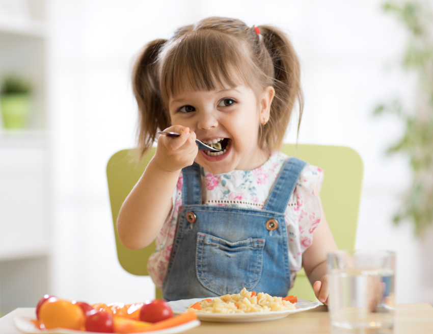Child eating healthy meal